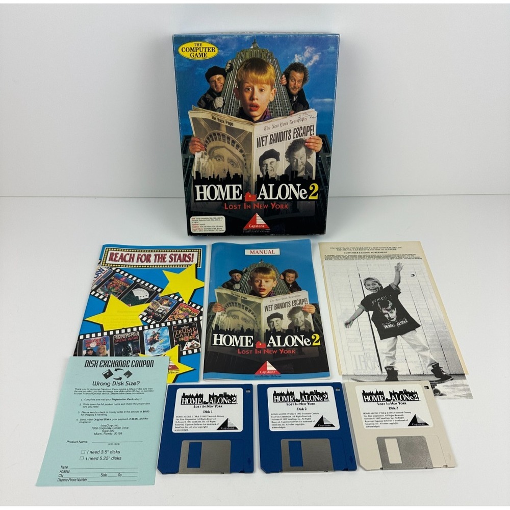 Home Alone 2 Lost in New York (IBM PC 3.5" US) Action Capstone Big Box Complete